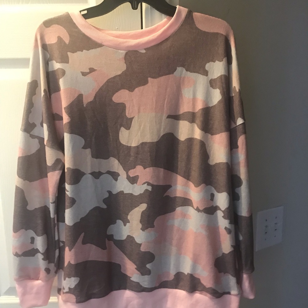 Pink Camo sweater size small